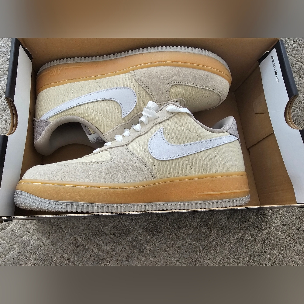 Women's Nike Air Force 1 Low/ Size 9 - Yellow/Khaki/White Colorway
